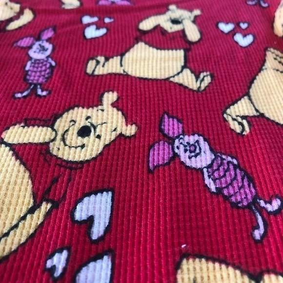 Disney Winnie The Pooh & Piglet Waffle Loungewear Pajamas Ladies Top L Bottom M - Picture 11 of 15